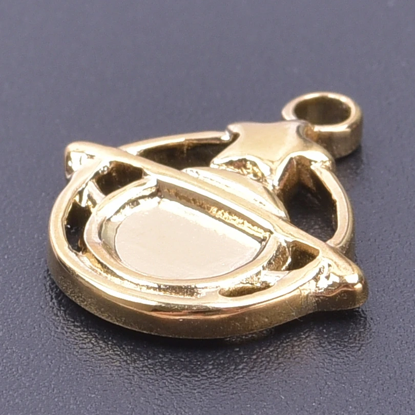3pcs/Lot Stainless Steel Charms For Earrings Necklace Making Supplies Jewelry Planet Shape Round Metal Pendant Craft Accessories