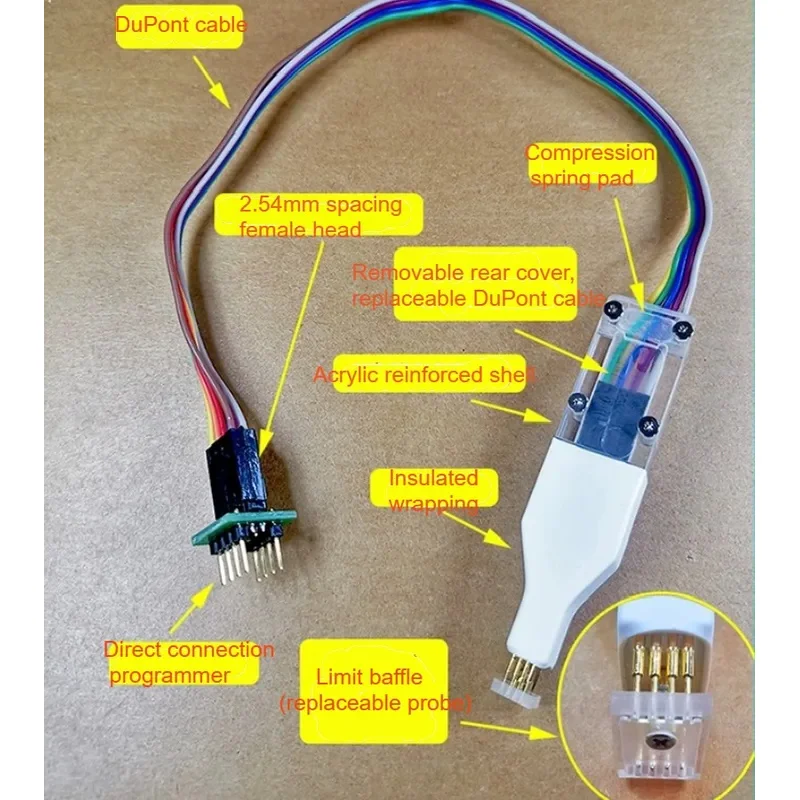 Фото 1 шт. Sop8 Soic8 TSSOP8 MSOP8 SOP16, разряд чипа, сжигание, зонд, пружинная игла, вспышка, кабель горелки для чипа eeprom №3