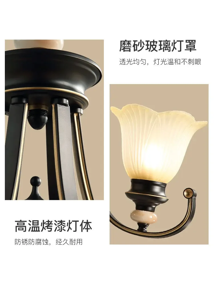 Американская Ретро Люстра Для Гостиной Черное Железо Искусство Простой и