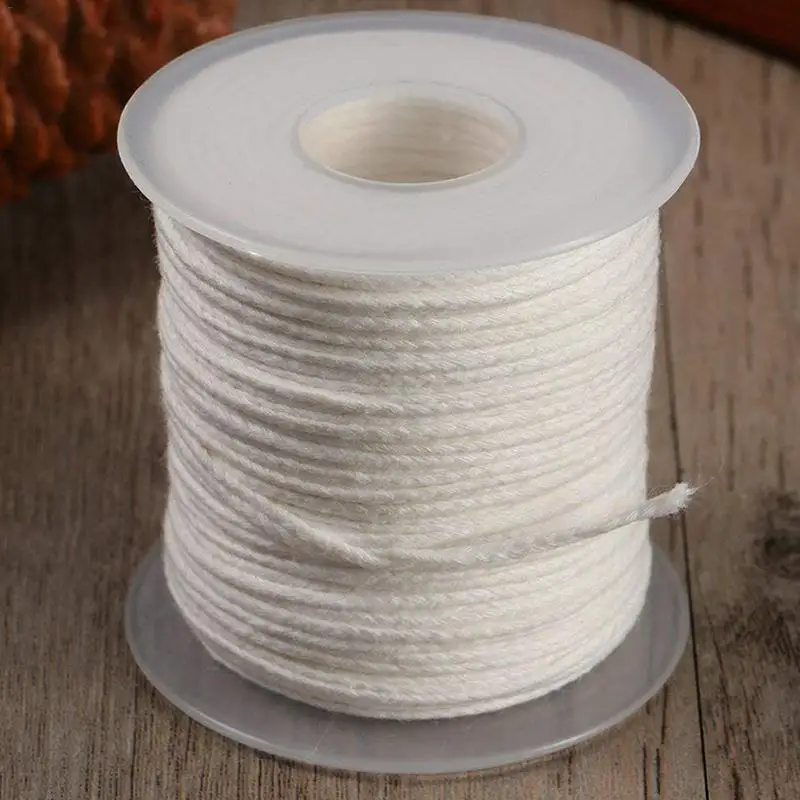 

1 Roll 200 Feet 61M White Candle Wick Cotton Candle Woven Wick for Candle DIY and Candle Making Candle Supplies Hemp Wick