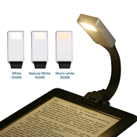 clip on led flexible book light usb rechargeable brightness adjustable book reading light bookmark for ebook reader paper books