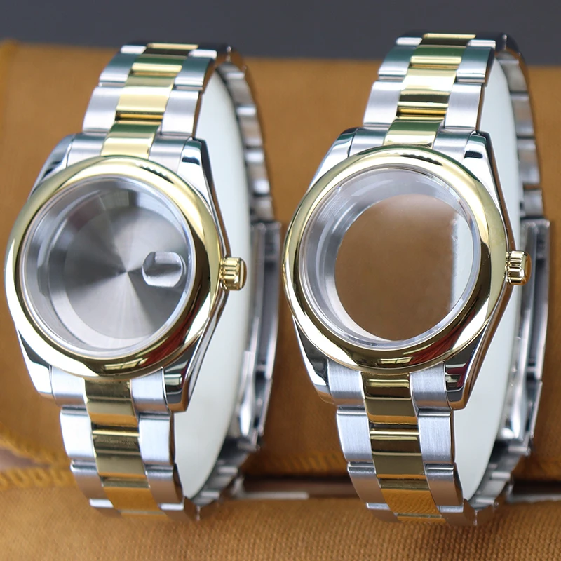 Gold And Silvery 36mm 40mm Men's Watch Case Strap For oyster day date nh34 nh35 nh36 Miyota 8215 Movement 28.5mm Dial Waterproof