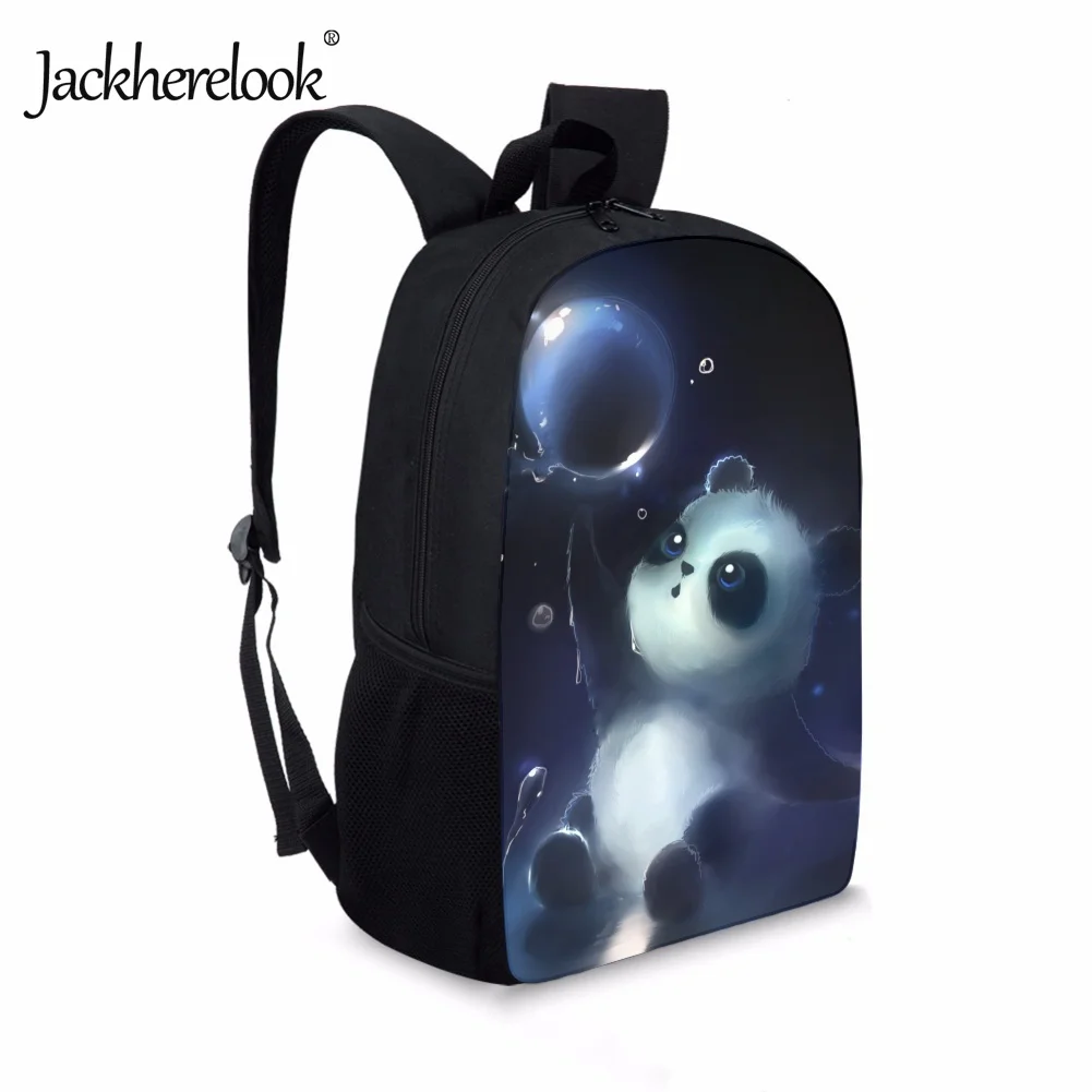 Jackherelook 3Pcs/Set Kawaii Panda Teenager School Bags for Girl Kids 3D Printed Backpack Student Large Capacity Bookbag Mochila