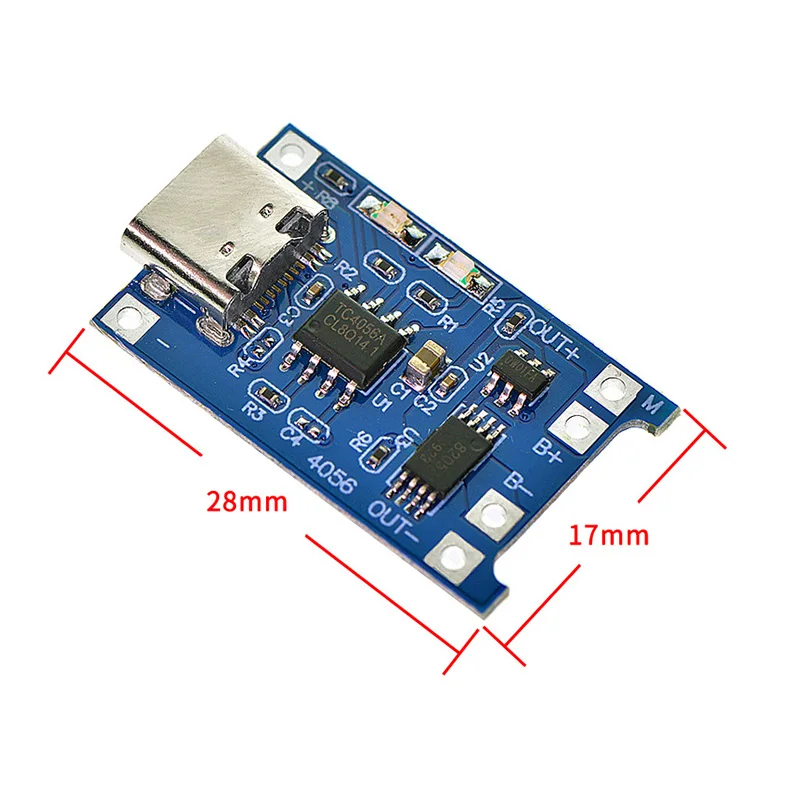Фото DIY Type-C Micro USB 5V 1A 18650 TP4056 модуль зарядного устройства литиевой батареи зарядная плата с защитой два в одном №5