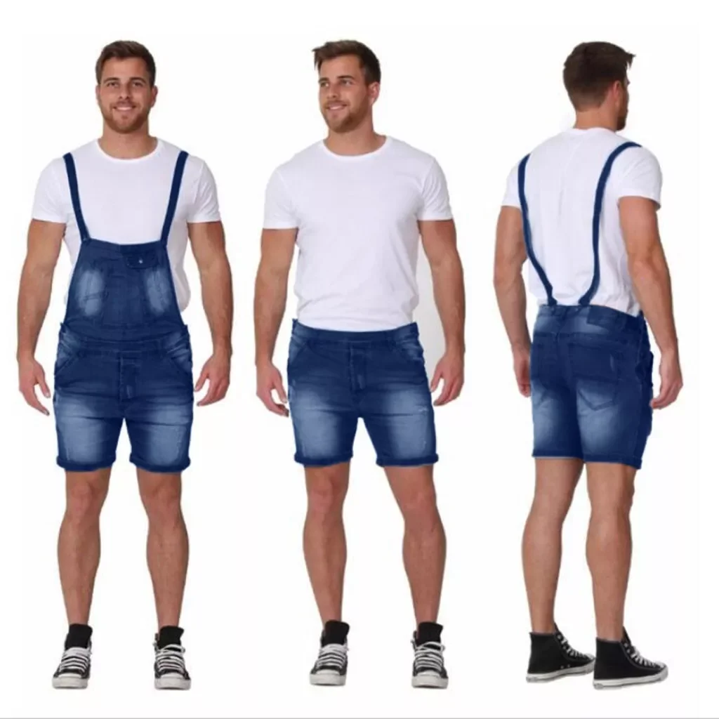 

NEW IN Men's Overall Jumpsuit Jeans Wash Broken Pocket Trousers Suspender Pants Fashion Pocket Cargo Pants Suspenders Jumps