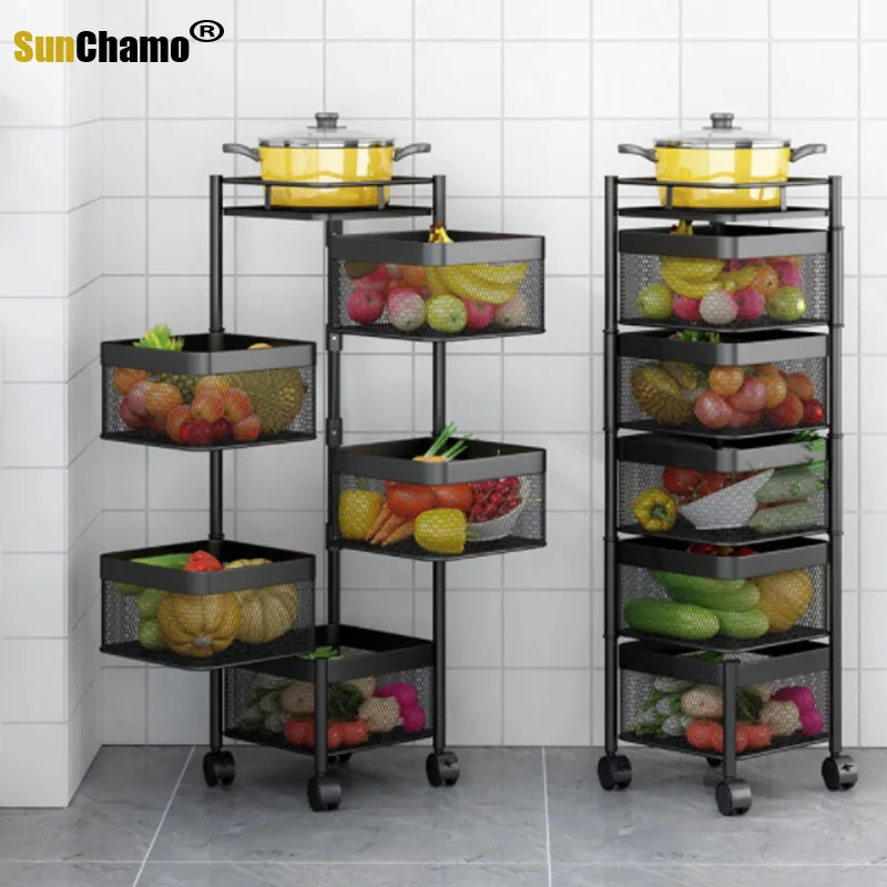 

Кухонный органайзер, вращающийся стеллаж для овощей, многослойная угловая корзина для хранения различных фруктов, кухонные предметы