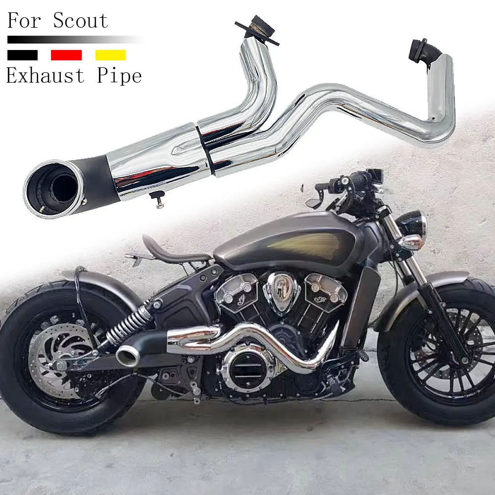 Motorcycle Accessories 2 in 1Electroplating Exhaust Pipe System For Indian Scout Bobber Sixty Twenty Rogue 2015-2023 Parts