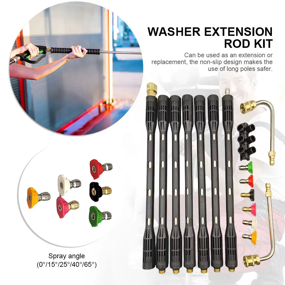 

Water Gun Lance with 6 Spray Nozzle Tips Car Cleaning Wand Spear 1/4 Quick Connect High Pressure Washer Wand Stainless Steel