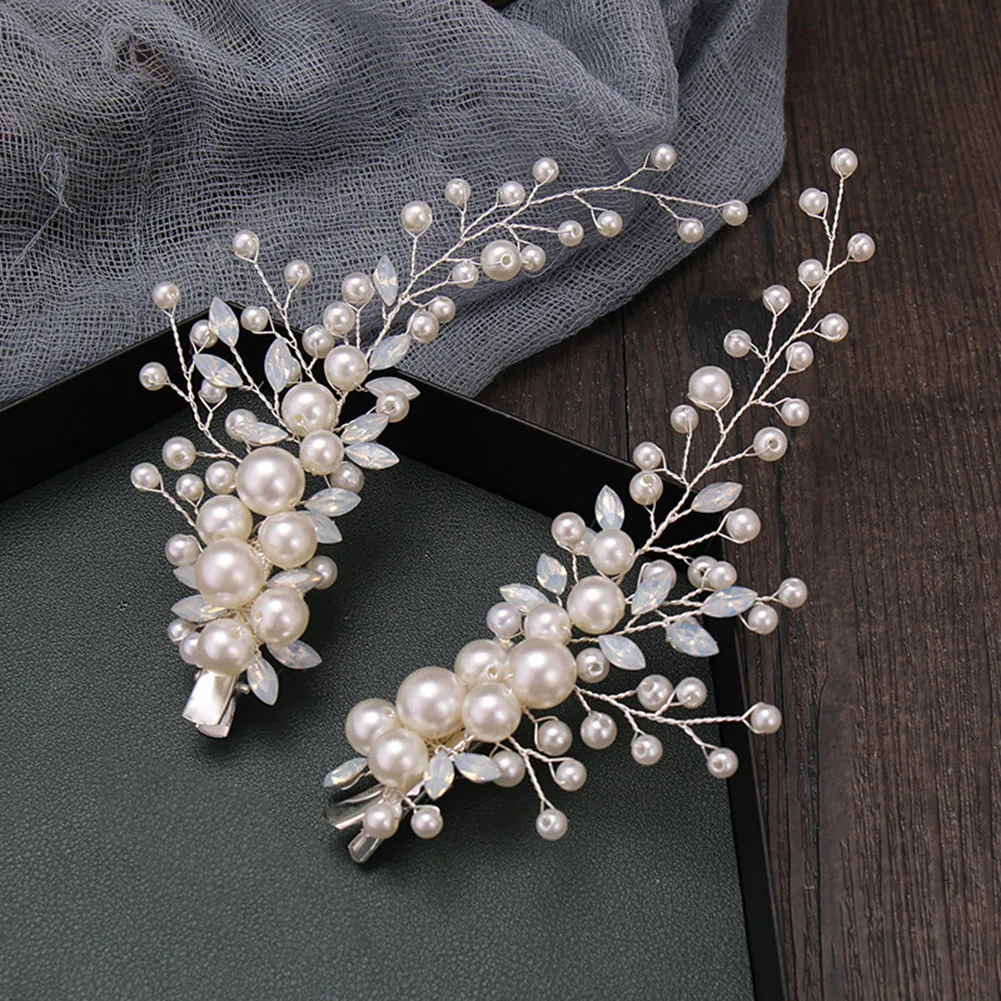 

New Women's Hairpins Handmade Side Pearl Headdress Bridal Dress Styling Hair Clips Women's Fashion Ornaments