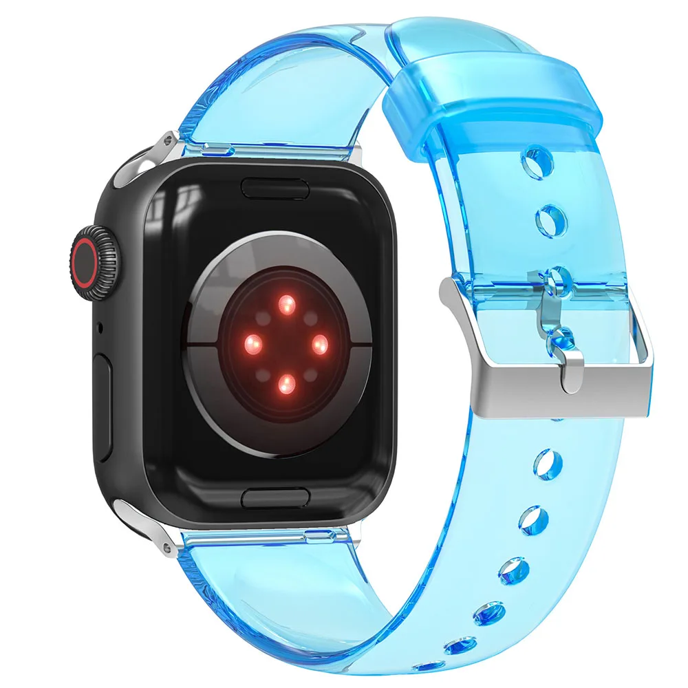 Ремешок для Apple Watch Band 45 мм 44 мм 41 мм 42 мм 40 мм 38 мм, прозрачный спортивный браслет с защитой от пота для Iwatch Series 7 6 5 4 3 2 1 SE (art.: 3920bcb4149ae) - 3920bcb4149ae