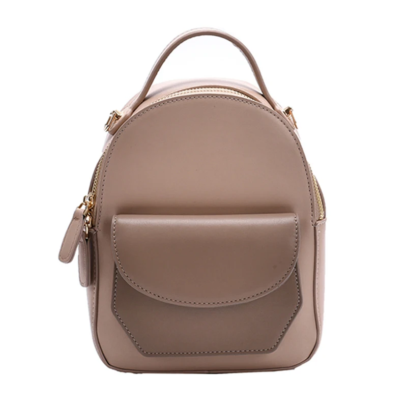 Fashion Small Backpack Women Soft Leather Shoulder Bags Crossbody Bag New Multi-Function Handbags Female Student Backpack