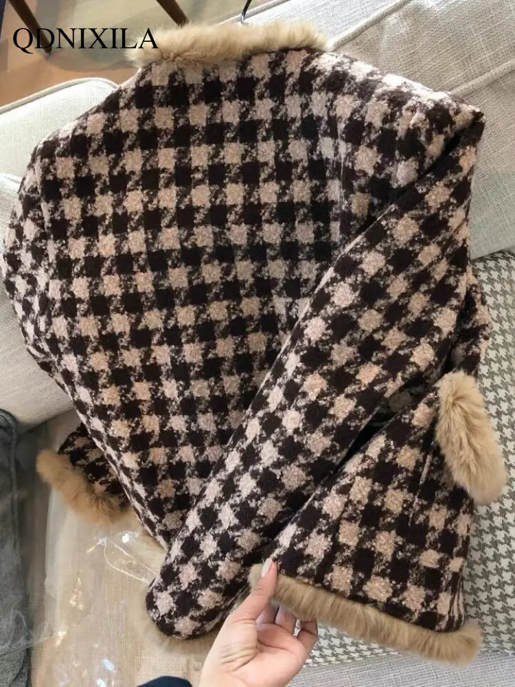 Autumn Winter Fur Coat 2022 Add Velvet Padded Temperament Small Fragrance Coat Women's Short Fashion Woolen Coat Jacket Women