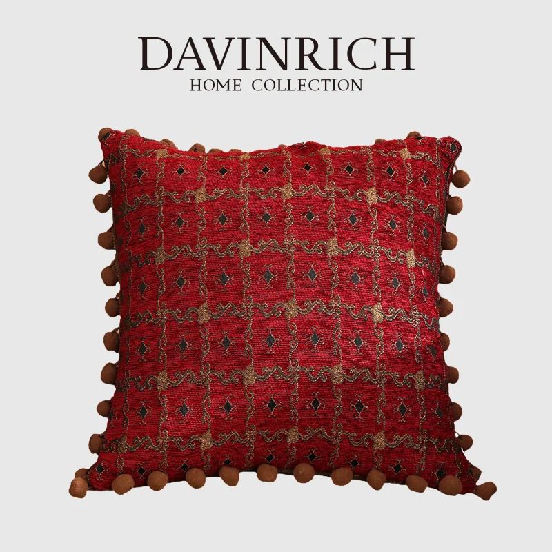 

Винтажная Весенняя Цветочная поясничная наволочка DAVINRICH в викторианском стиле, потрепанная зеркальная прямоугольная наволочка с бахромой из бисера, 30x50 см