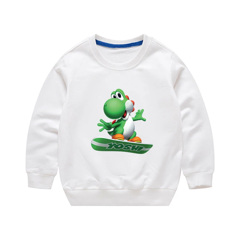 Новое поступление детские осенние толстовки с забавным принтом Yoshi свитшоты для