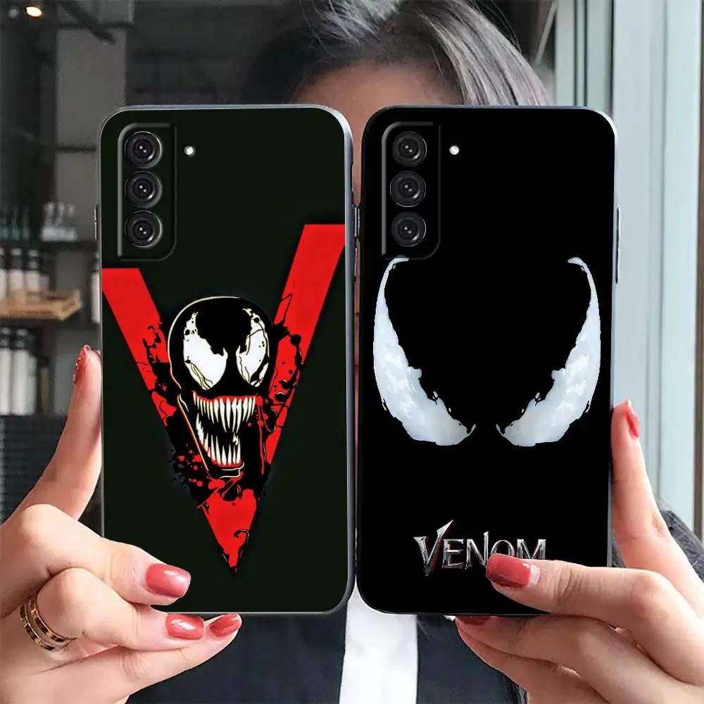 

Marvel Avengers Heros Venom Phone Case For Samsung Galaxy S23 S22 S21 S20 FE Ultra S10 S10E S9 S8 Lite Plus 5G Black Cover Funda