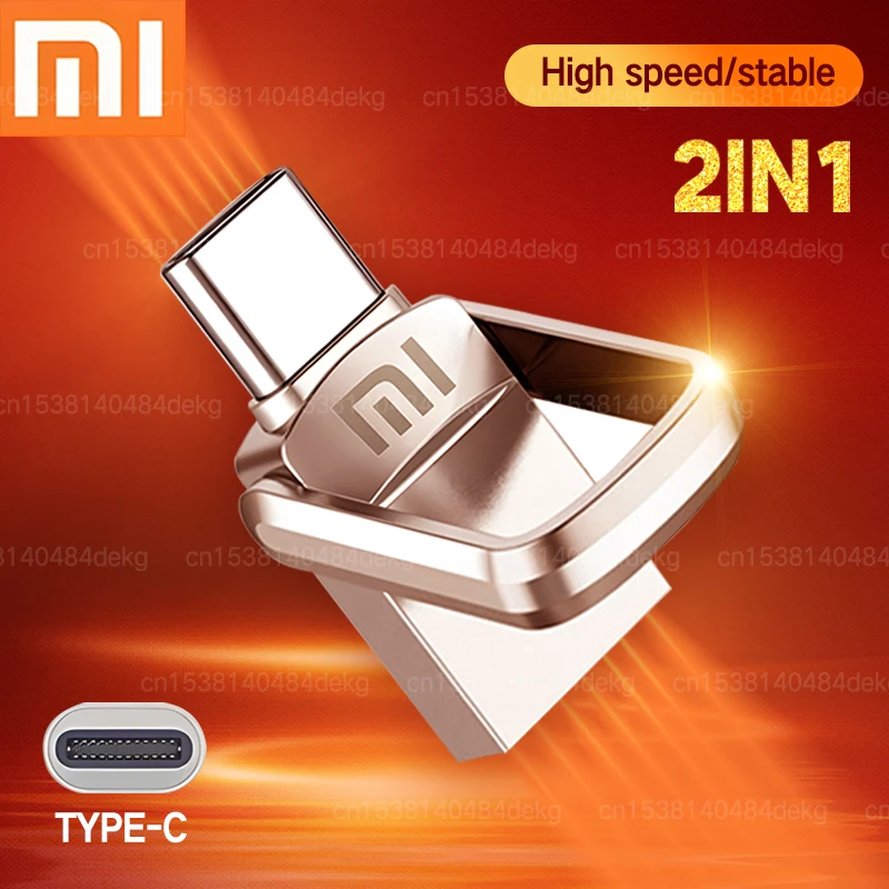 Xiaomi Thumb Usb Flash Drives 2TB 1TB USB 3.0 TypeC Dual Interface OTG Pen Drive Portable Rotating Key USB Flash Memory Stick