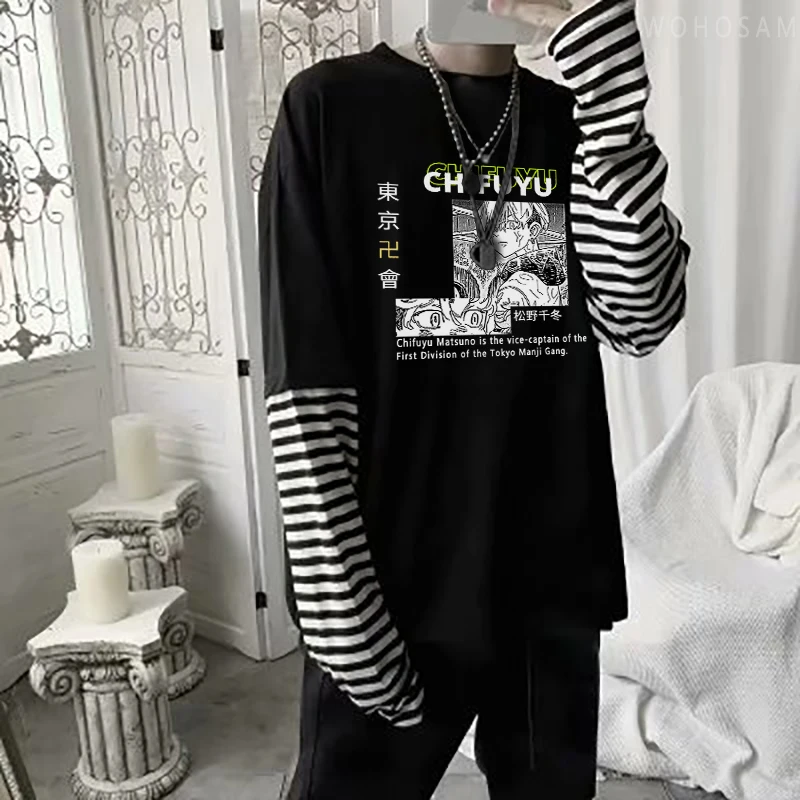 Футболка Мужская/Женская с длинным рукавом забавный аниме Токийский Мстители