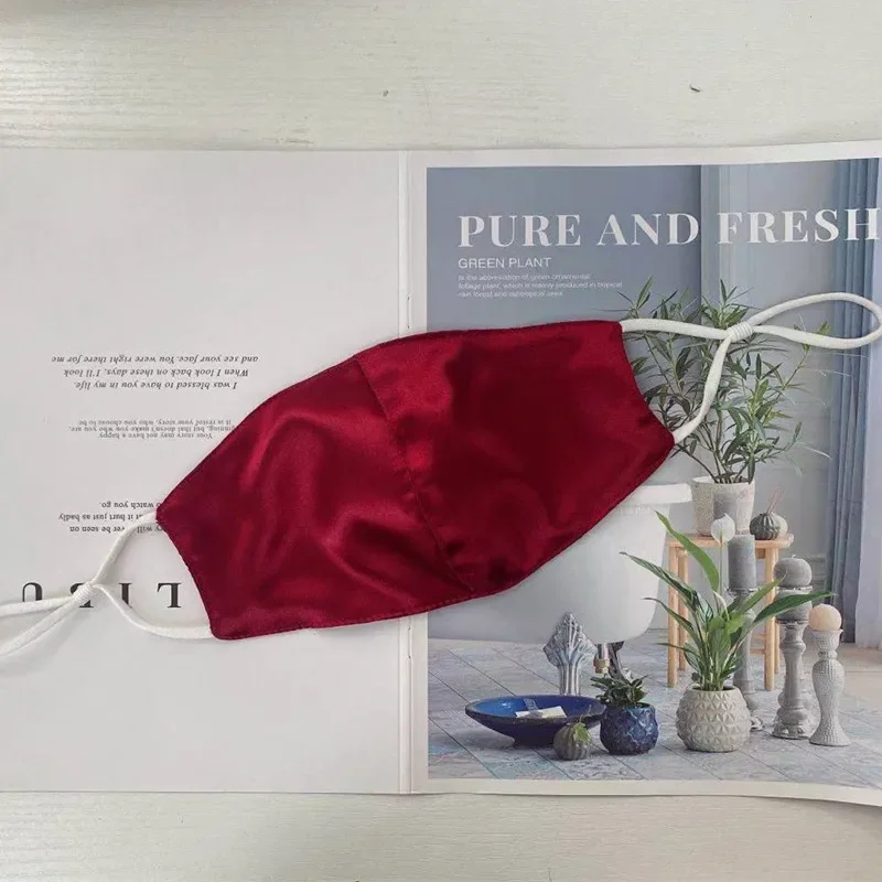 Регулируемая двухслойная имитационная шелковая маска для мужчин и женщин защита