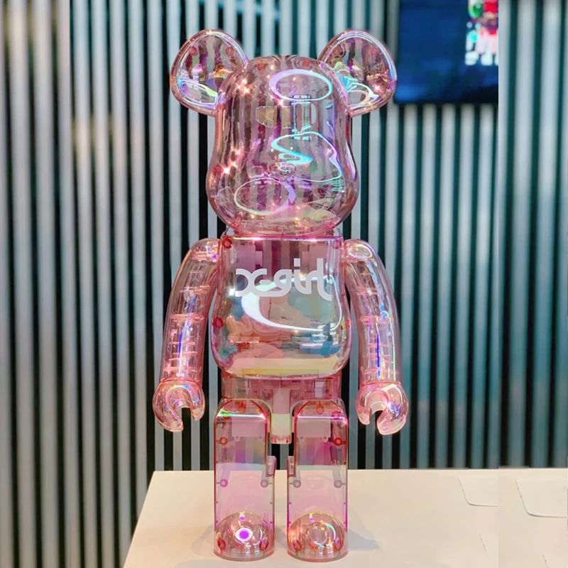 

Bearbrick 1000% Bearb Xgirl 28cm Action Figures Block Bear Model Figures Living Room Shoe Store Decoration