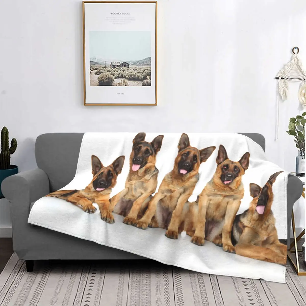 

German Shepherd Dog Blanket Cover Gsd Lover Animal Flannel Throw Blankets Bedding Couch Personalised Soft Warm Bedspreads