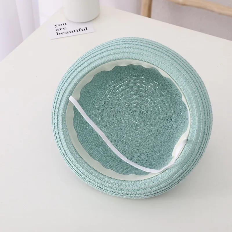 Детская мультяшная соломенная шляпа с динозавром летняя модная однотонная