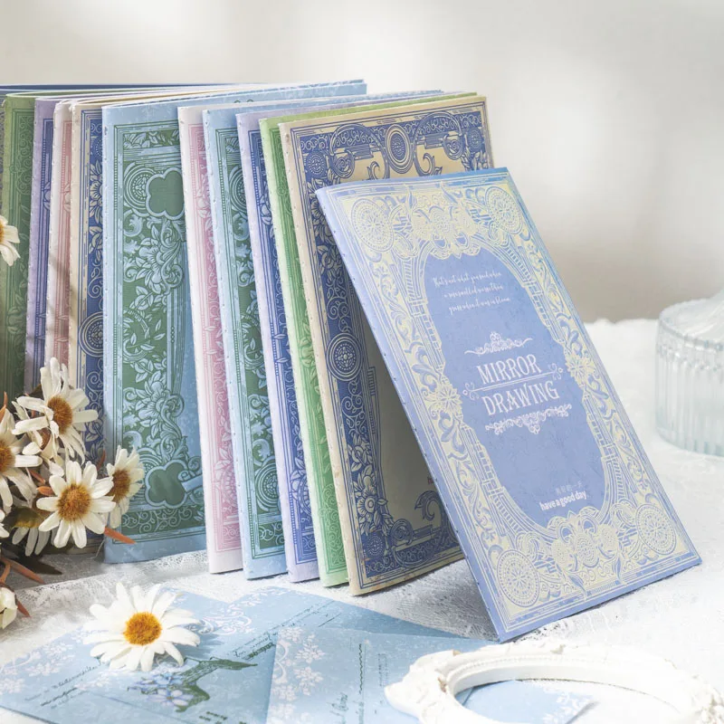 

60 sheets Non adhesive hand ledger note stickers Vintage literature fresh background DIY material paper collage book 6 models