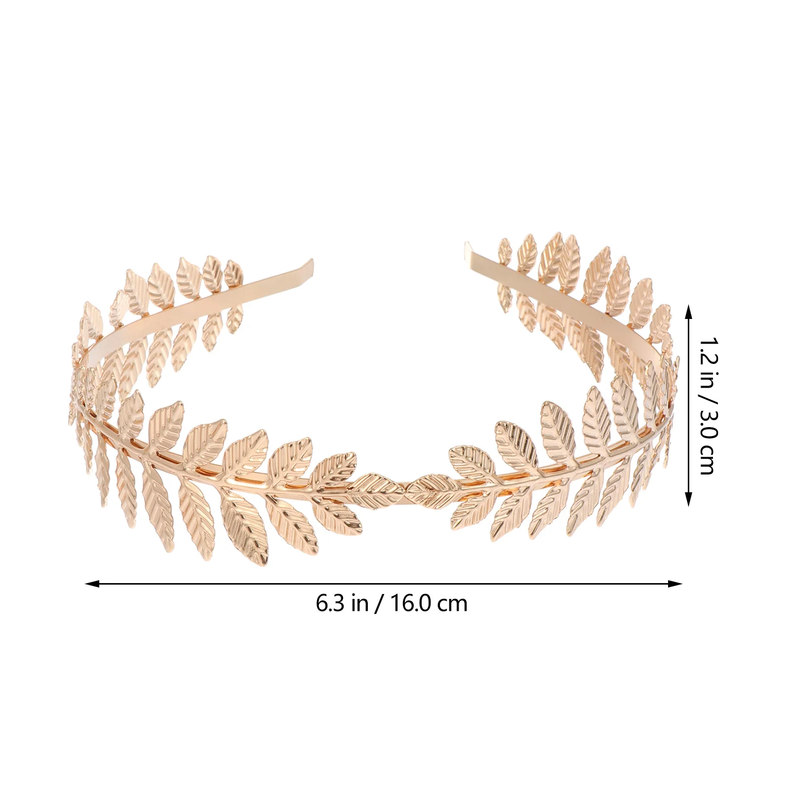 1Set Leaf Crown Headdress Armlet Earrings Bridal Jewelry Accessories Golden |