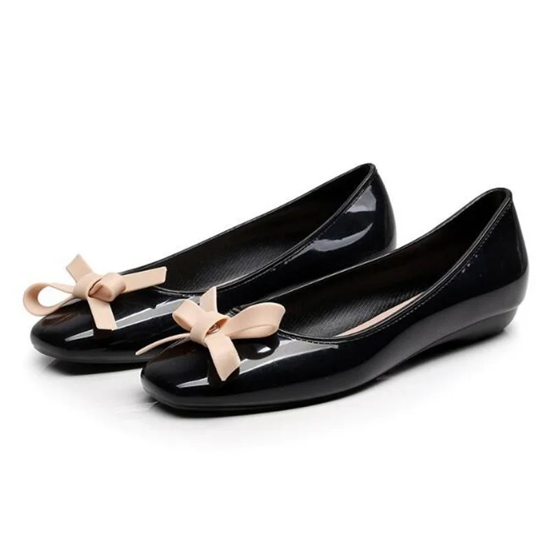Plastic Casual Square Head Bow Flat Shoes Soft Bottom All-Match Women's Maternity Shoes Classics Ballet Flats Tenis Masculino