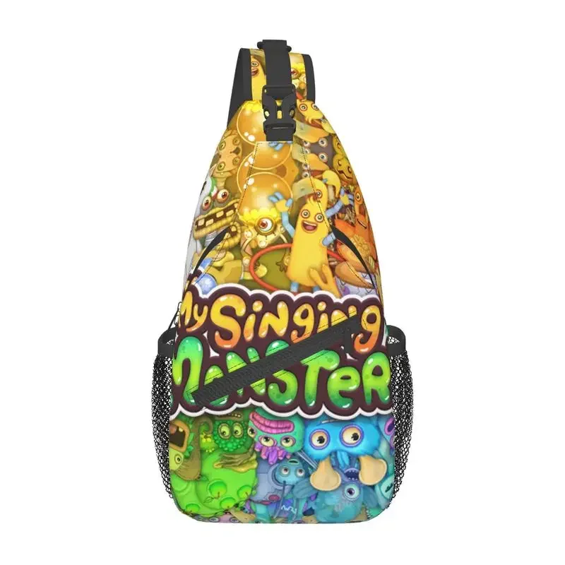 

Cool My Singing Monsters Sling Crossbody Backpack Men Cartoon Anime Game Shoulder Chest Bags for Camping Biking