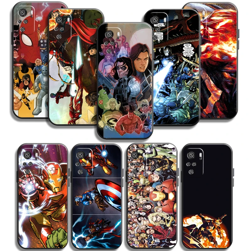 

Marvel Spiderman Phone Cases For Xiaomi Redmi 10 Note 10 10 Pro 10S Redmi Note 10 5G Cases Carcasa Soft TPU Coque
