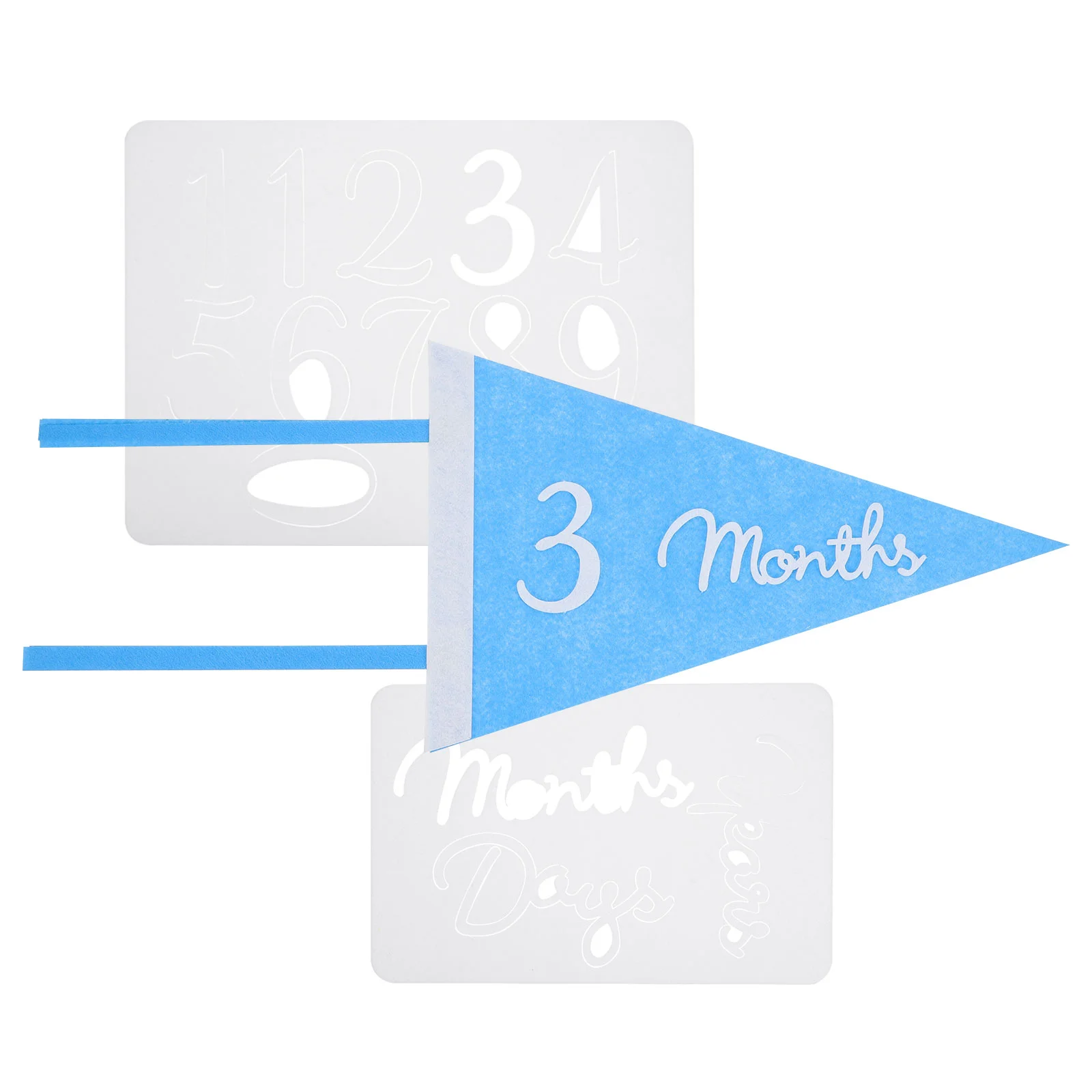 

1 Set Triangle Flag Banner Baby Milestone Monthly Sign Triangle Bunting Decoration Prop