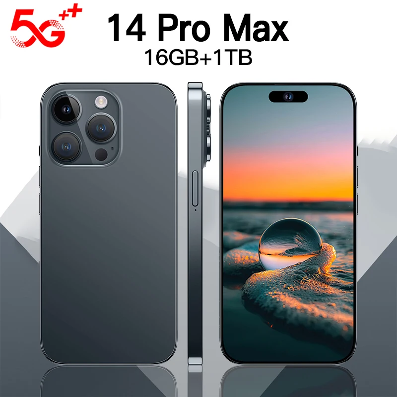 

Global Version i14 Pro Max 5G Cellphones Full Screen 4G Unlocked Smartphones 16GB+1TB Android 13 Mobile Phone Qualcomm8 Gen 1