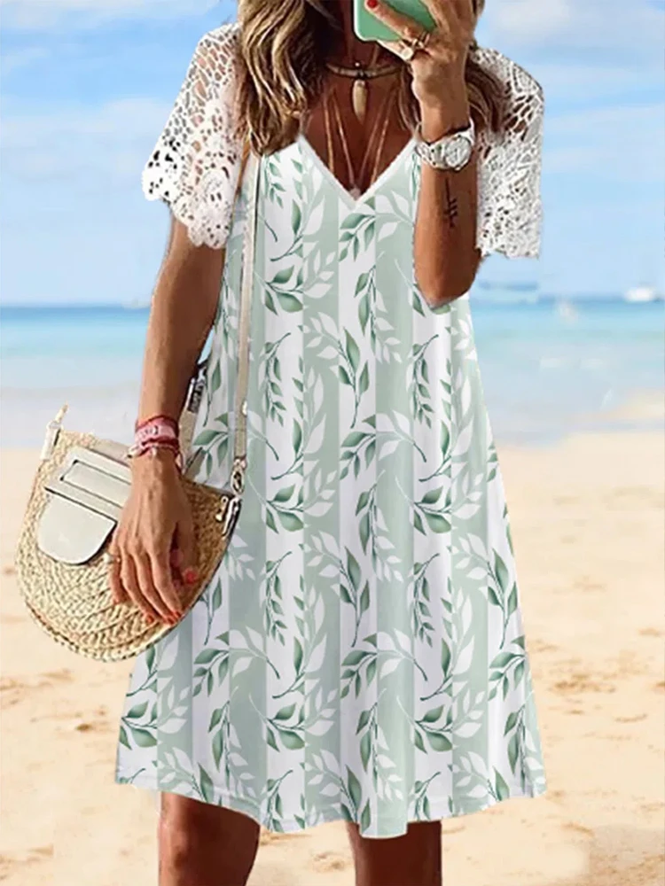 

Платье женское ТРАПЕЦИЕВИДНОЕ с круглым вырезом и коротким рукавом