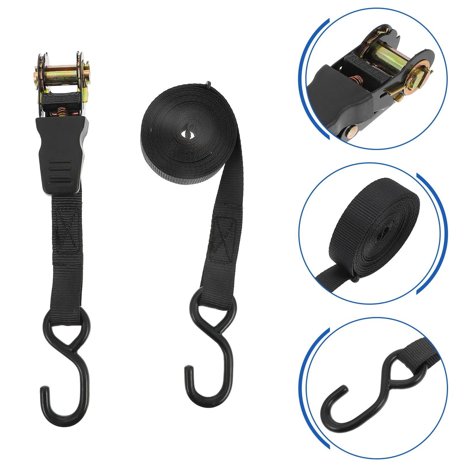 

Luggage Straps Cargo Car Belt Strap Binding Fixing Rope Tightening Tie Motorcycle Ratchet Belts Black Trailer Fixed Truck Down