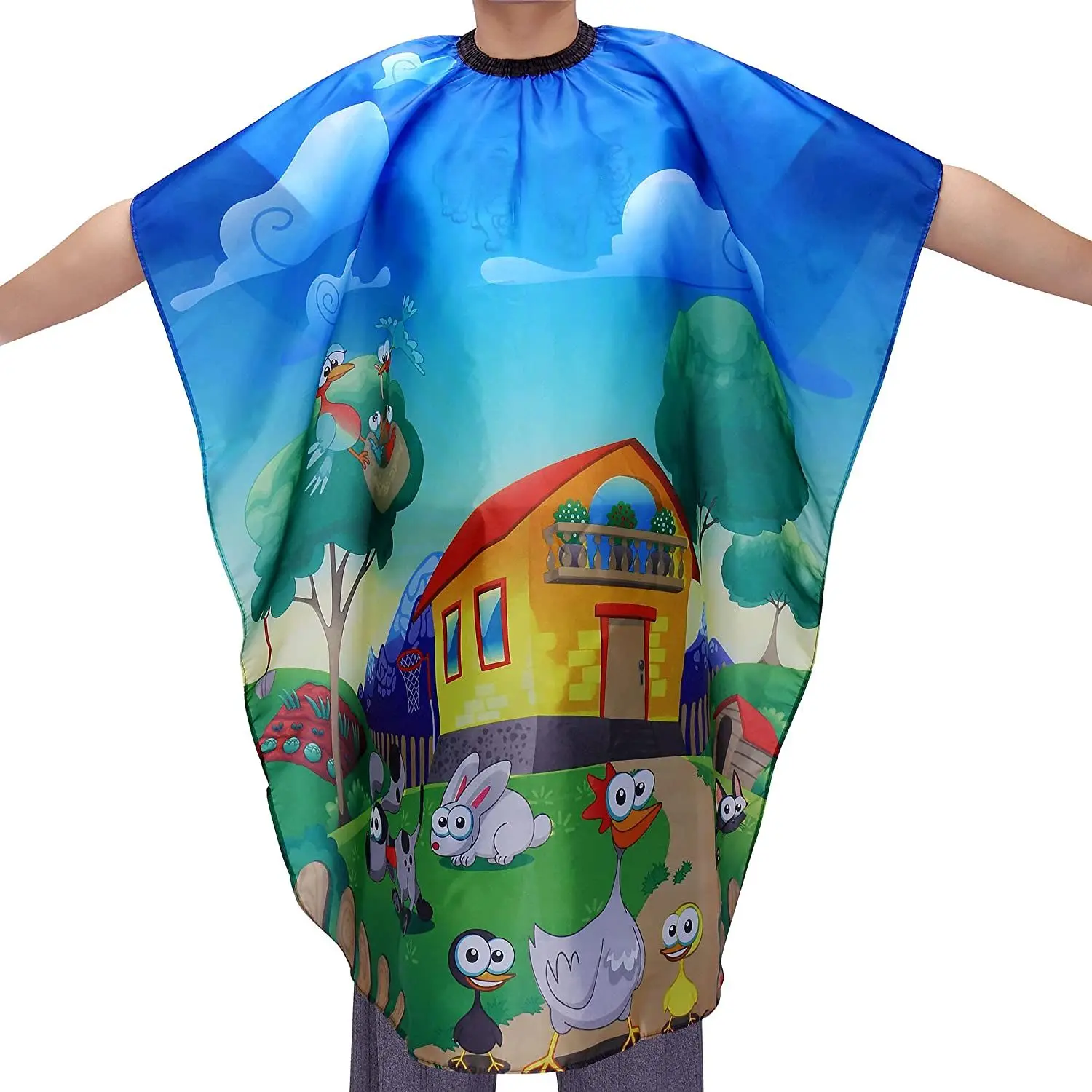 

High Quality Cartoon Adjustable Snap Professional Hair Stylist Hair Cutting Barber Cape Salon Kids Baby Clothing Accessories