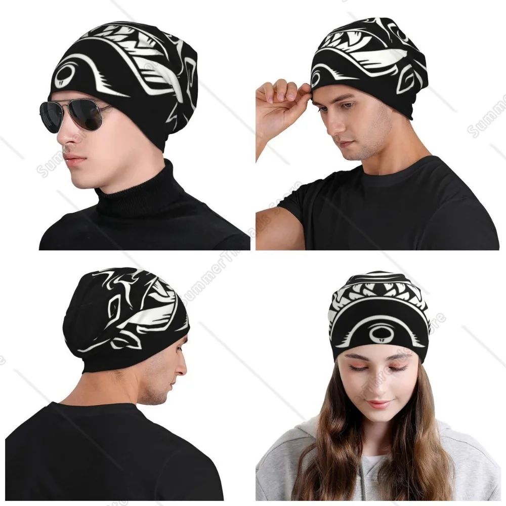 Oni Japan Samurai Demon Beanie Cap Зимняя теплая шапка Homme Вязаные шапки Street Outdoor Hanya Tattoo Skullies
