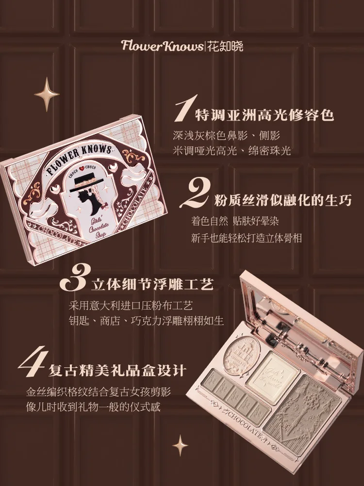 Хайлайтер цветок знает шоколад пластина для похудения 3D матовые тени носа