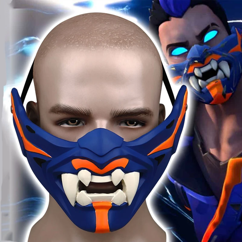 

Game VALORANT Yoru Cosplay Adult Unisex Mask Horror Beast Teeth Prop Masquerade Halloween Party