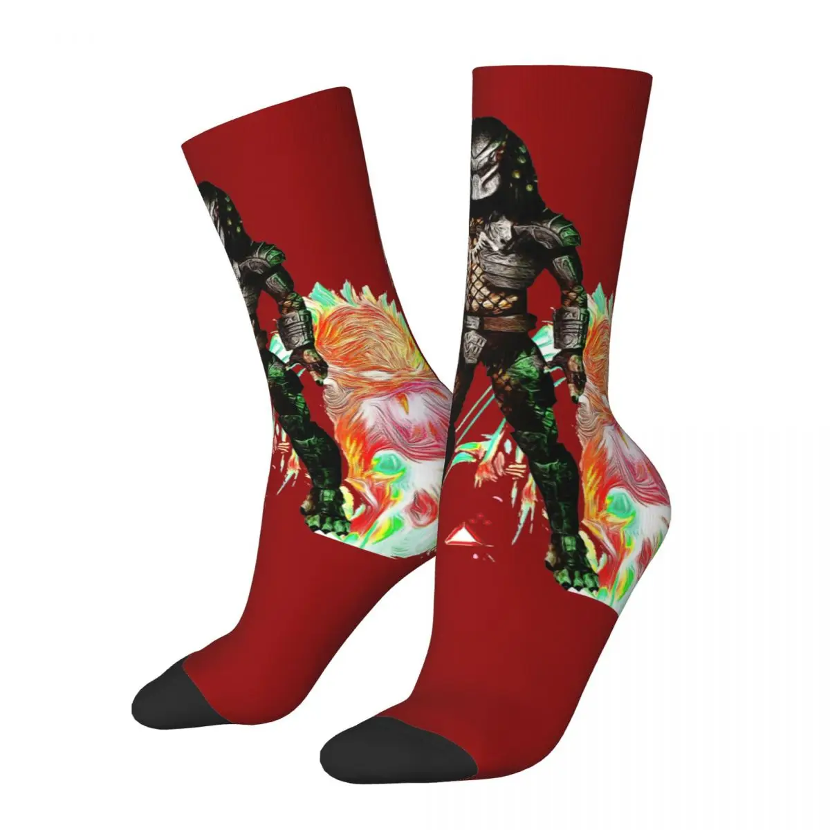Забавные счастливые мужские носки Охотник воин винтажный Harajuku Хищник ужас Moive уличный стиль новинка с узором Экипировка сумасшедшие носки