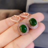 meibapj natural nephrite gemstone fashion english clasps drop earrings real 925 solid silver fine charm jewelry for women