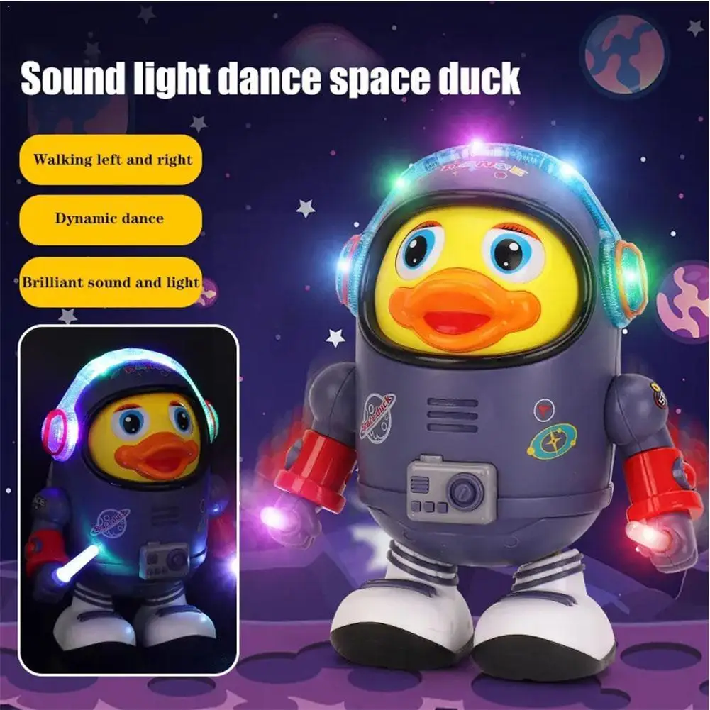 

Space Duck Dancing Robot Toy For Kids With Light Music Cartoon Walking Musical Educational Toys Christmas Gifts For Boy Gir M3z8