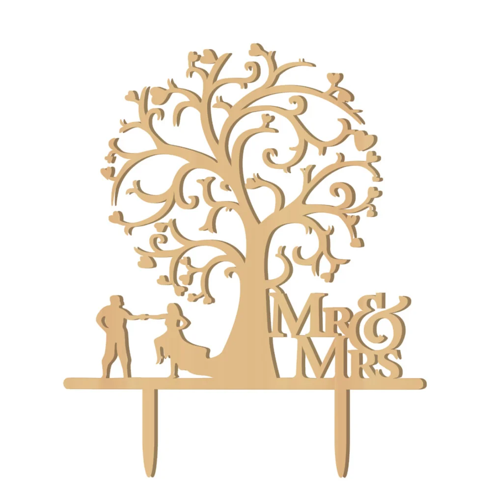 

Groom Gifts Wood Wedding Cake Decorations Manual Lovely Design Topper Bamboo Bride Groom Wedding Topper Bridegroom