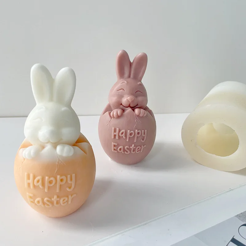 

DIY Easter Rabbit Candle Silicone Mold 3D Broken Shell Bunny Aromatherapy Candle Making Plaster Clay Crafts Home Decoraton