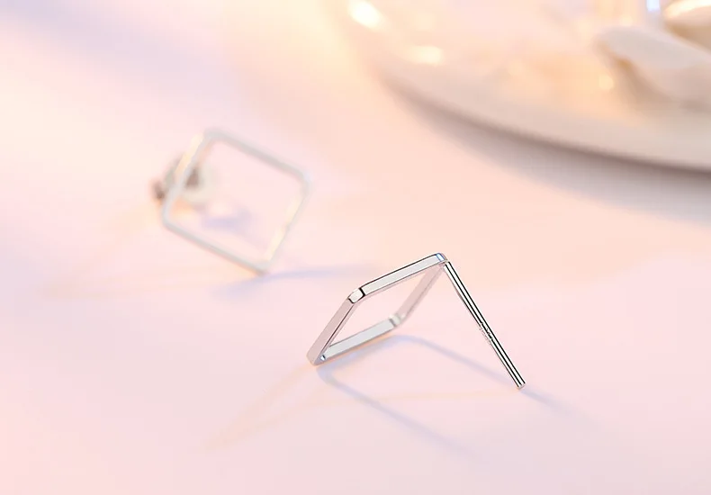 Hollow Geometric Circle Earrings Femininity Fashion Versatile Simple Personality Japanese Korean Silver-plated Earrings Jewelry