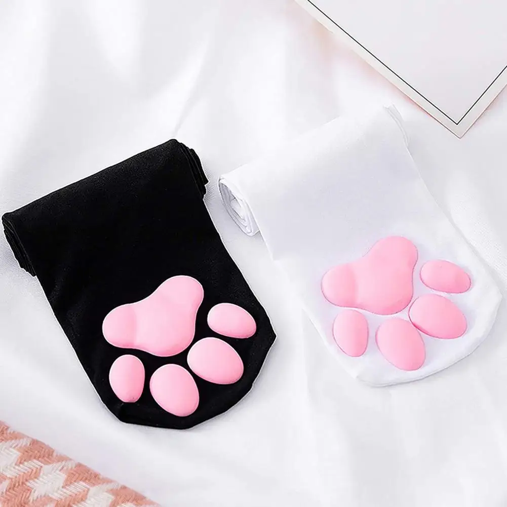 

1 Pair Cute 3D Cats Claw Thick High Elasticity Thigh Stockings Autumn Winter Women Over Knee Socks