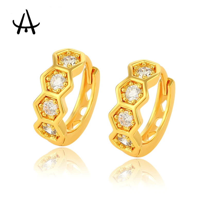 

Agsnilove Hexagon Hoop Earrings for Women 24K Gold Plated Women's Jewelry Statement Earrings Fashion 2022 Trend New