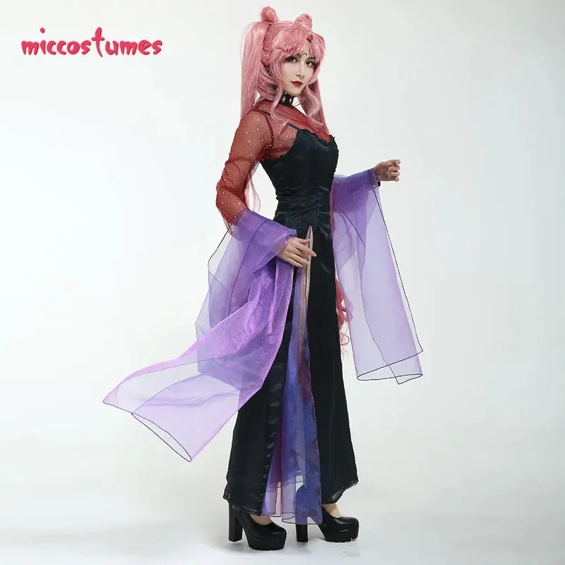 Фото 25COSЖенский костюм для косплея Goth Black Lady Chibiusa, женский костюм на Хэллоуин №3