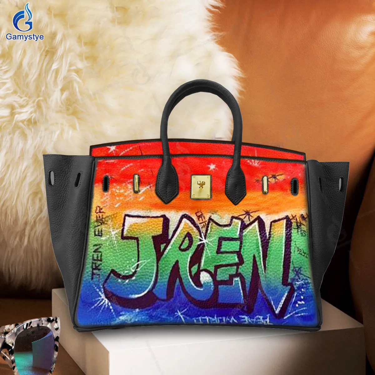 Сумки JREN с ручным рисунком на заказ женские сумки-тоуты сумка-мессенджер плечо
