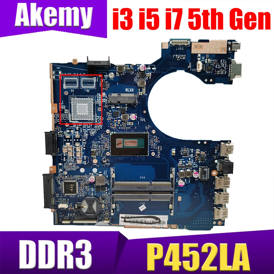 

P452LA Motherboard for ASUS P452 P452L P452LA P452LJ P452LJ Laptop Motherboard Mainboard i3-5th Gen i5-5th Gen i7-5th Gen CPU