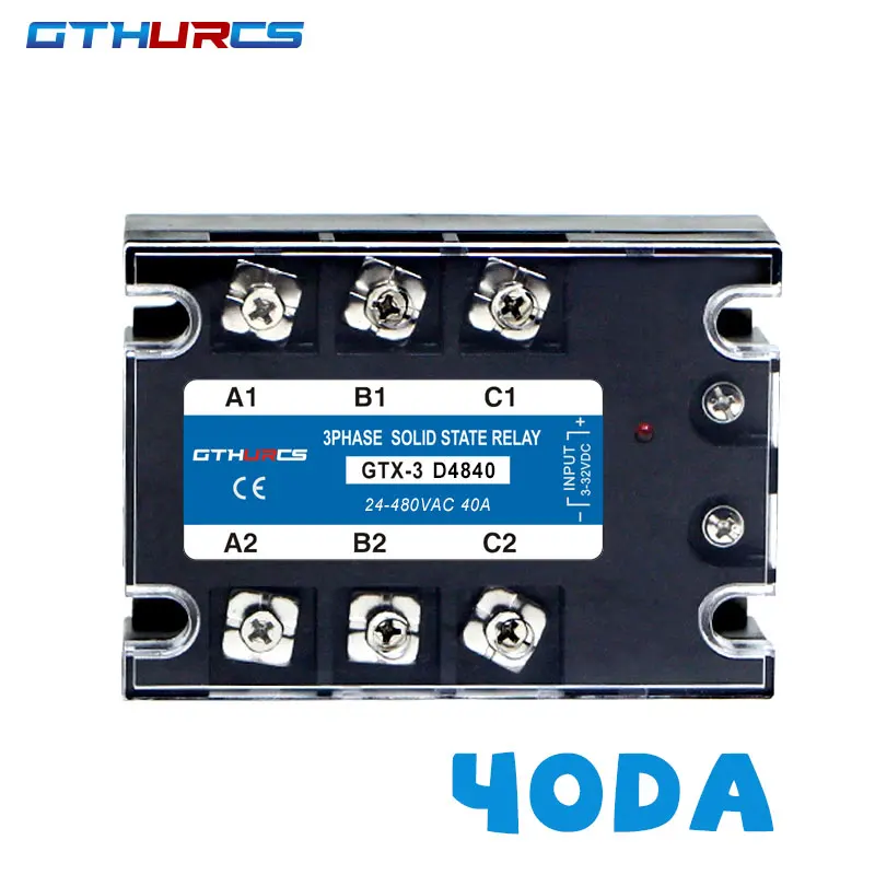 3-SSR DC-AC 10A 25A 40A 60A 80A 100A 120A 200A трехфазный твердотельный релейный модуль 3-32V DC Control 24-480V AC 10DA 25DA 40DA